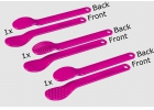 Paquete de 3 cucharas magenta planas (Magenta Flatty)