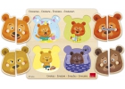 Puzzle de madera las emociones oso 8 piezas con pivotes